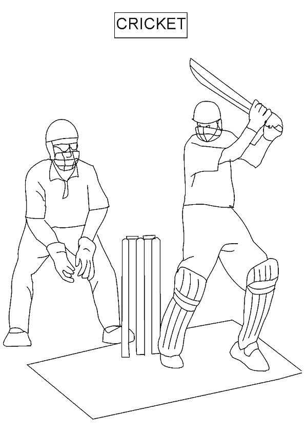 Plansa de colorat cu Cricket 2 3